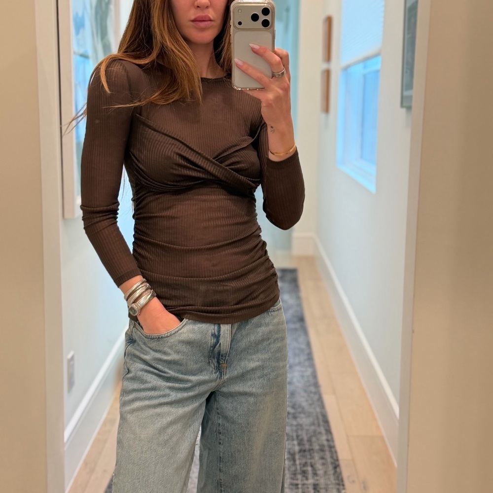 Zara Twisted Front Long-Sleeve Top - NWT